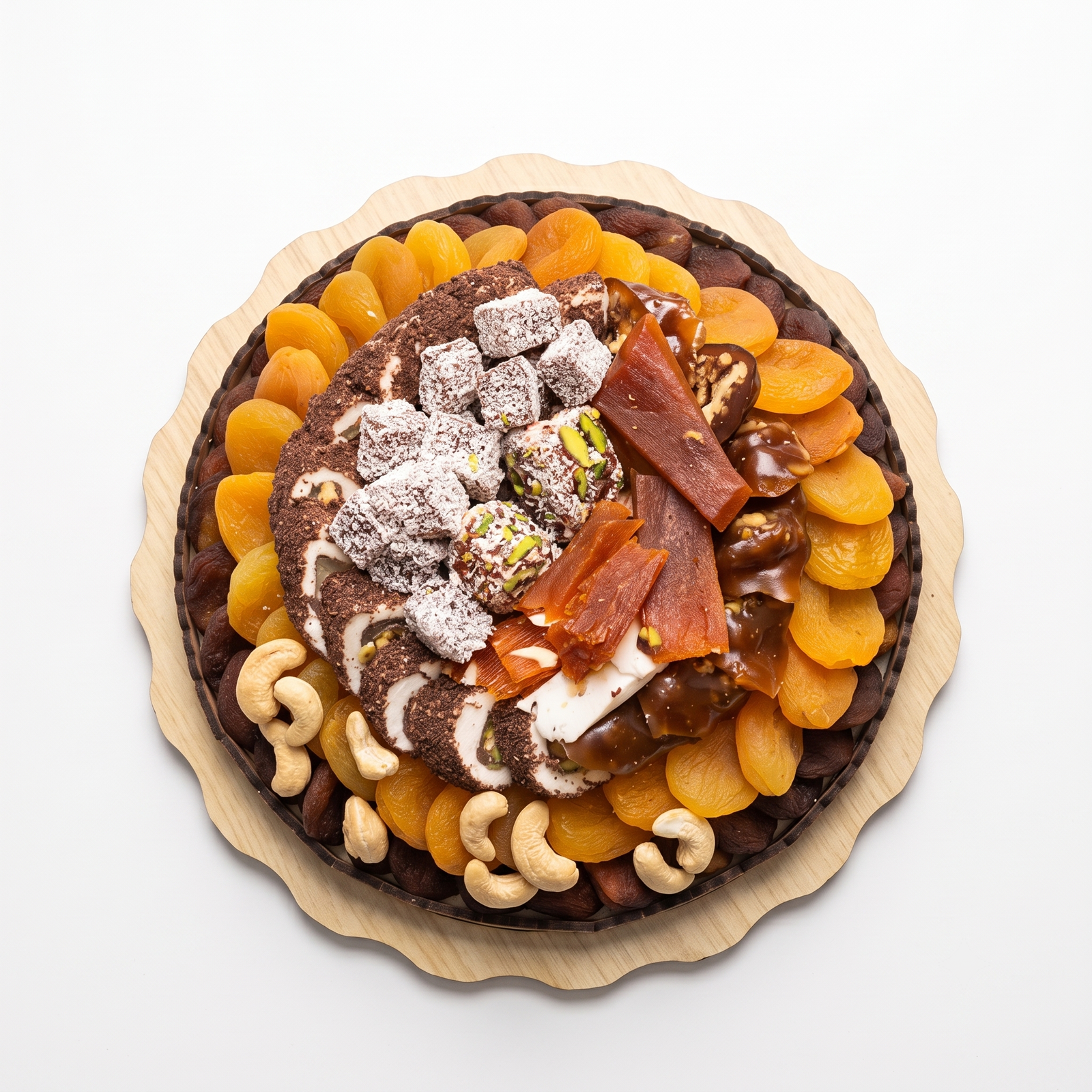 Ahşap Katlı Hediyelik Sepet 30 Cm (1600 GR)